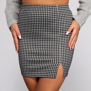 Windsor Black and White Checkered Mini Skirt